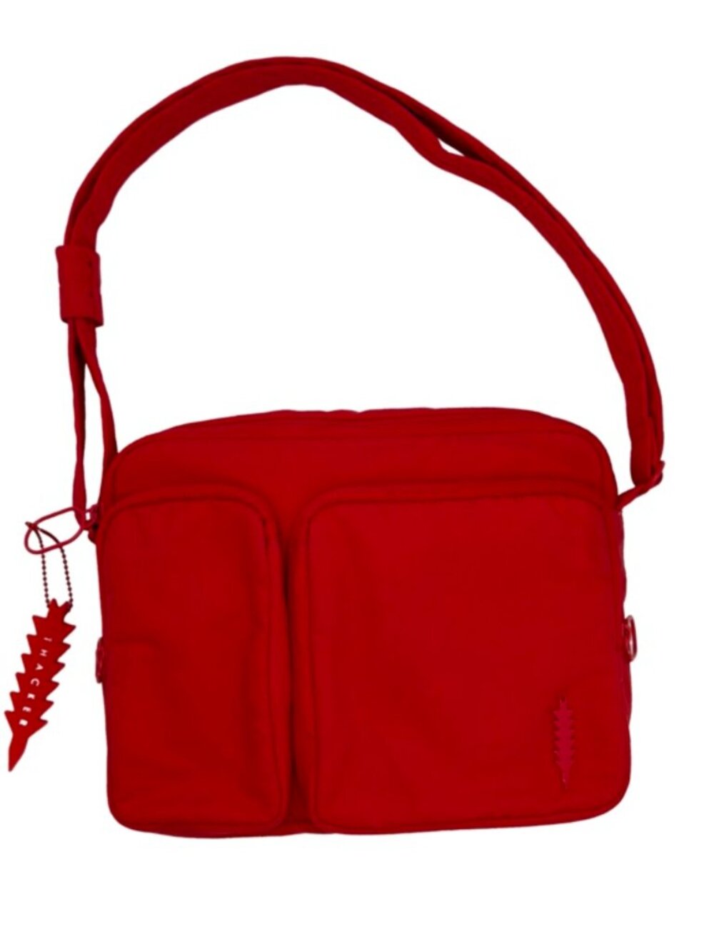 Thacker Red Nylon Multi Pocket Crossbody Travel Bag Purse